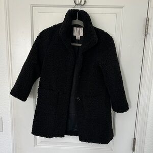 Rachel Parcell Black Sherpa Pea Coat